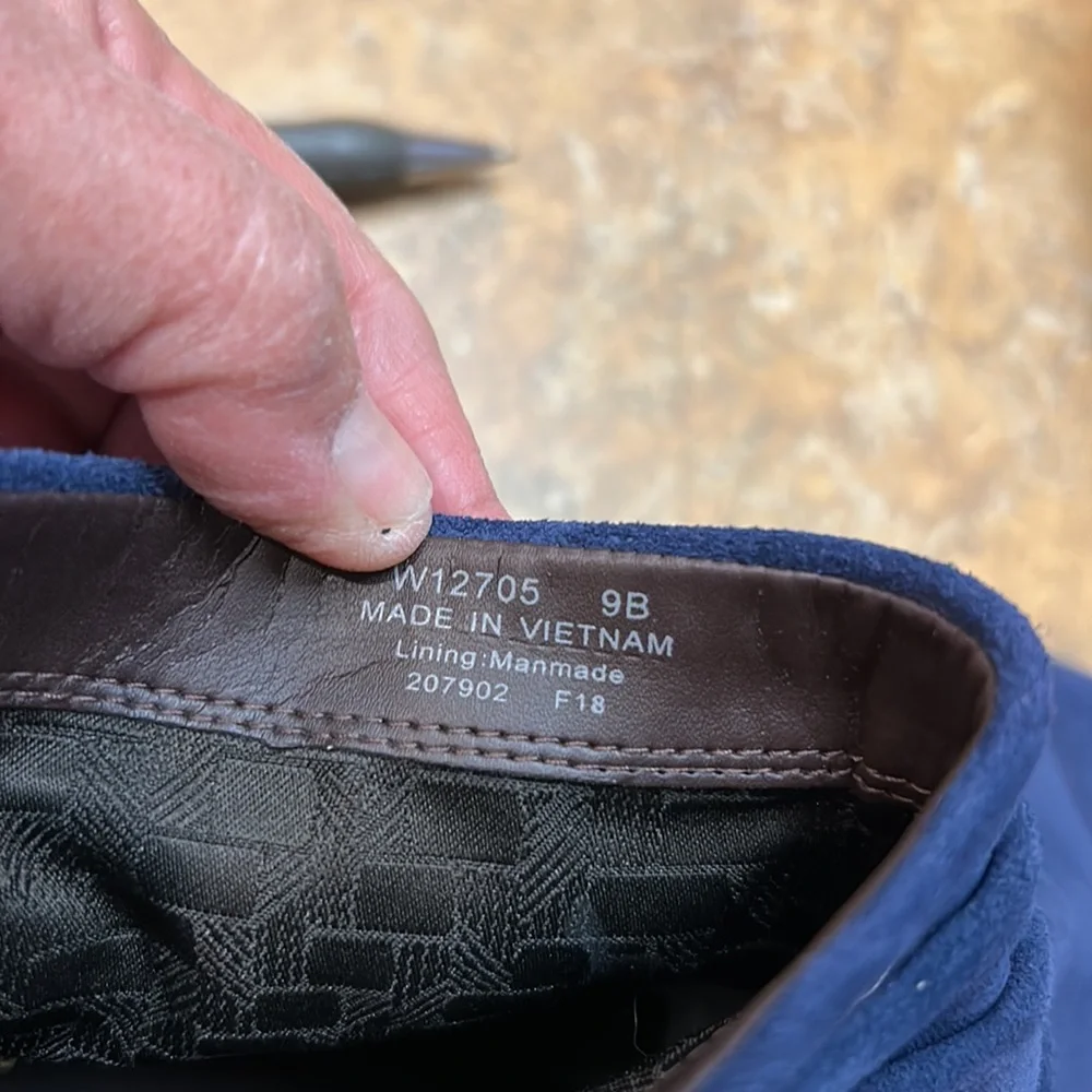 Cole Haan Blue Suede Ankle Booties with Side-Zip - Picture 7 of 13